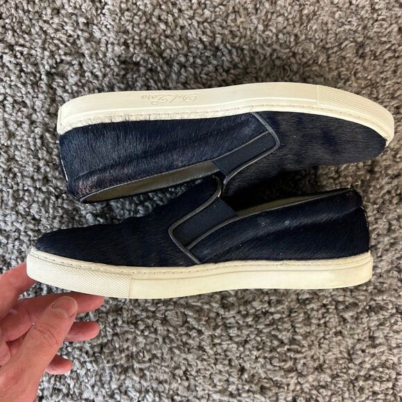 Del Toro Pony Hair Loafers Womens 6 Blue Slip On Comfort Shoe Handmade in Italy - Picture 5 of 12